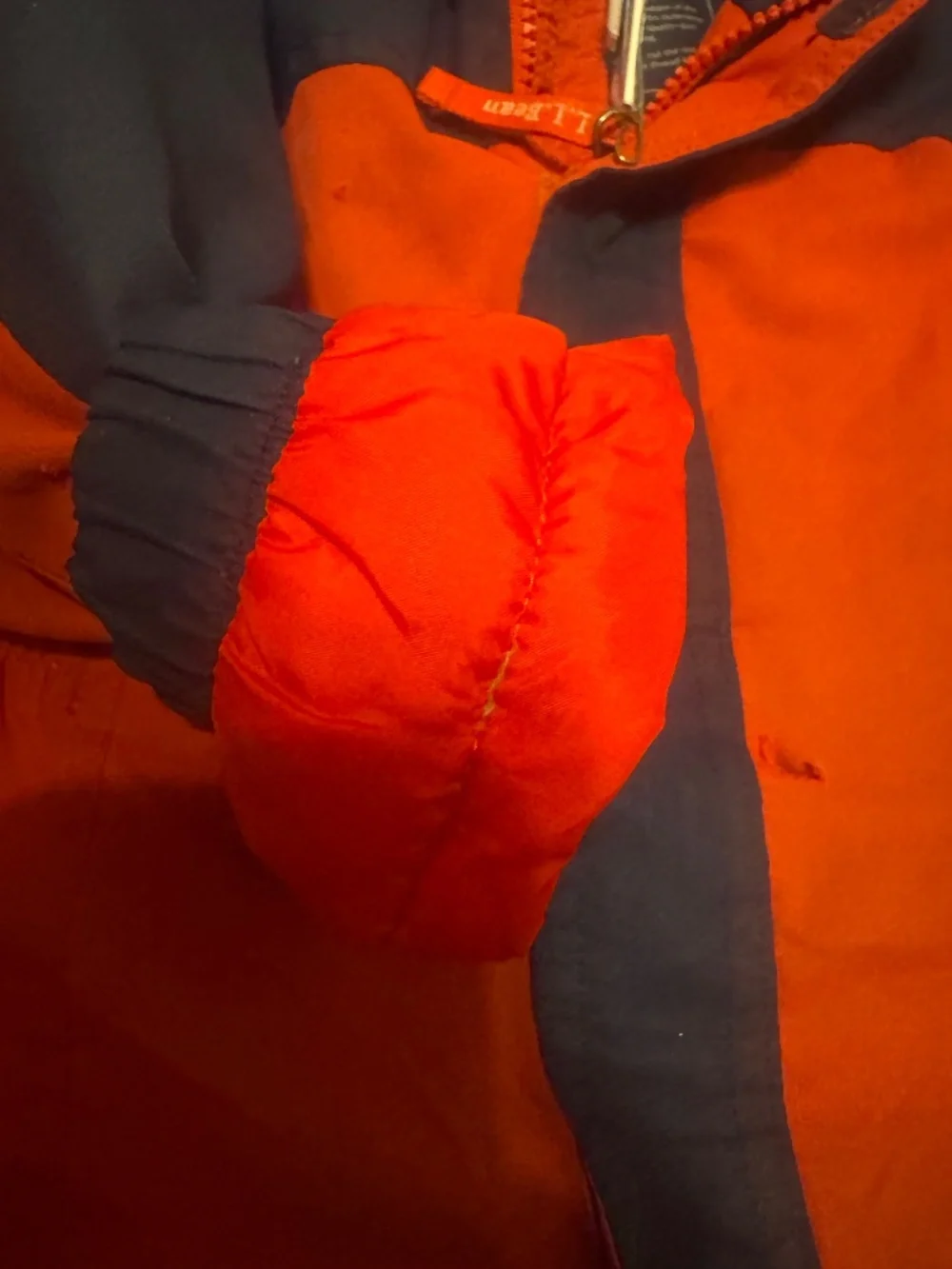 LL BEAN Cold Buster Snowsuit size 3T with grow cuffs has a small scratch last pi